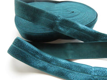 Load image into Gallery viewer, 5m Mallard teal 20mm Fold over elastic FOE elastic Foldover