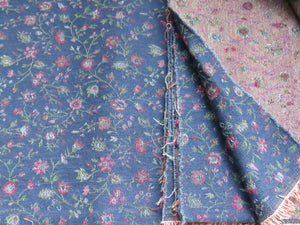 1.33m Soft woven floral denim tapestry fabric 150cm wide