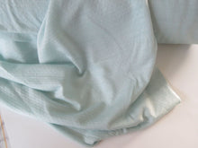 Load image into Gallery viewer, 1.45m Frosty Mint Green 57% merino 34% tencil 15% nylon 150g eyelet  fabric- precut