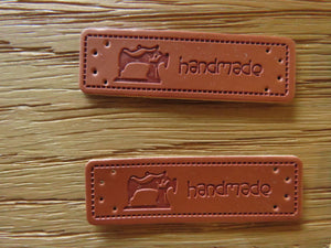 10 PU Leather Sewing Machine handmade labels