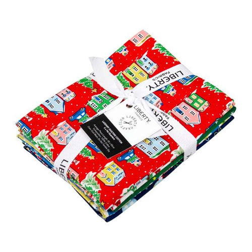 Liberty Fabrics Christmas Deck the Halls Fat Quarter Bundle of 5 different fabrics 55X45CM