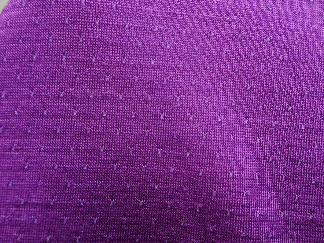 1.3m Vivid Purple Eyelet 51% Merino 34% tencel 15% nylon 150g Knit Fabric 165cm