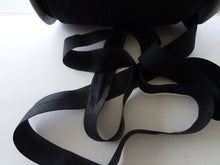 Load image into Gallery viewer, 50 Yards / 45.7m Wider 25mm 1&quot; Black FOE FoldOver Elastic Fold Over FOE