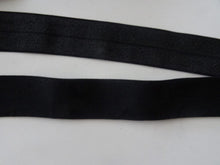 Load image into Gallery viewer, 50 Yards / 45.7m Wider 25mm 1&quot; Black FOE FoldOver Elastic Fold Over FOE