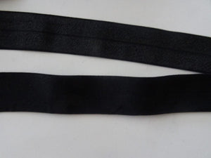 50 Yards / 45.7m Wider 25mm 1" Black FOE FoldOver Elastic Fold Over FOE