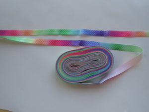 5m Snake variegated rainbow Fold over Elastic FOE Fold over elastic 15mm wide