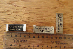 100 Bronze Handmade With Love and Double Hearts Labels 55 x 15mm